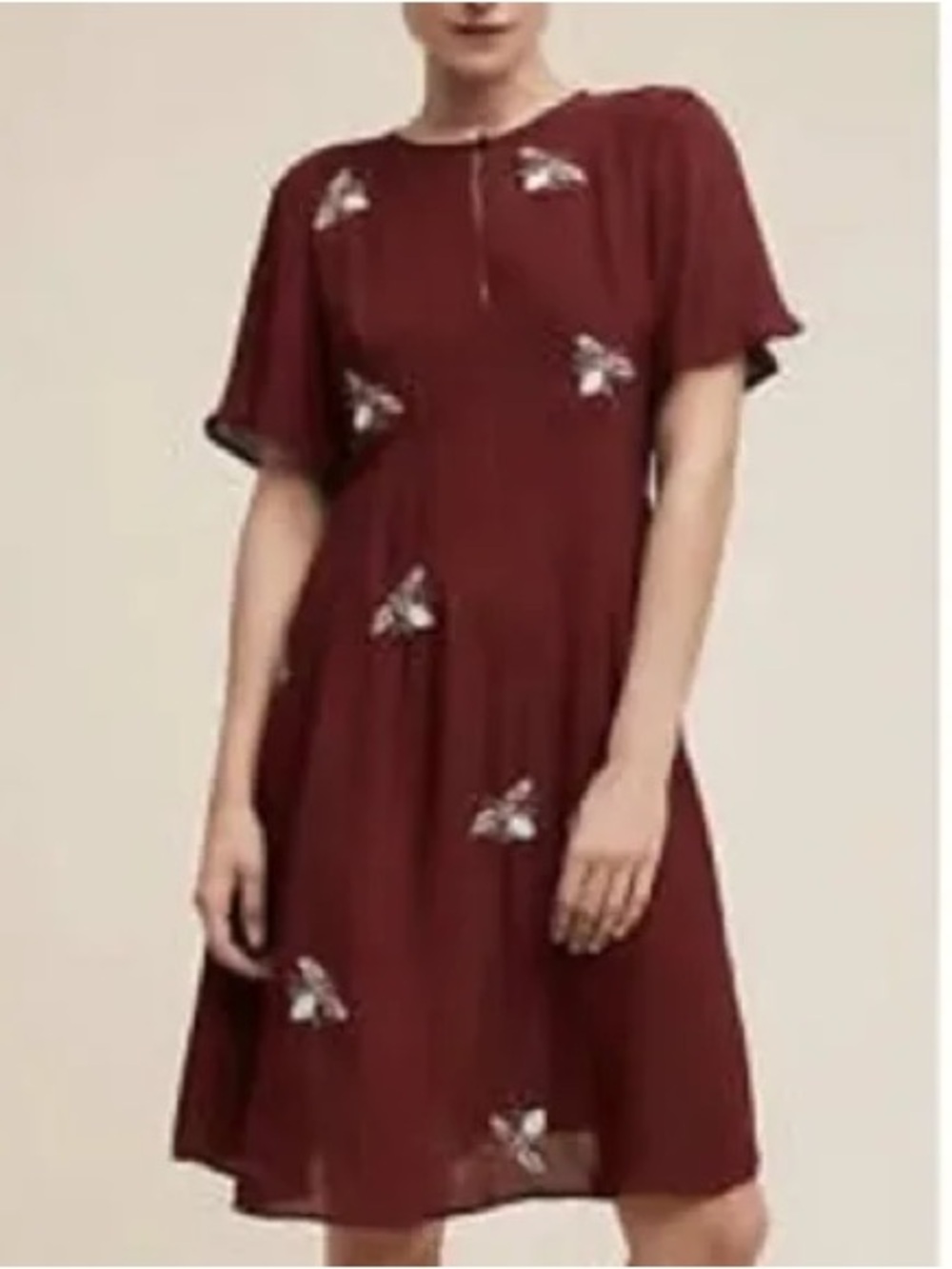 Embroidered moth dress
